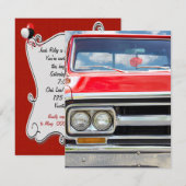 Retro Red Truck Verjaardagsfeestje Kaart (Voorkant / Achterkant)