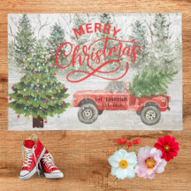 Retro red tuck rustige winter familienaam Xmas boo