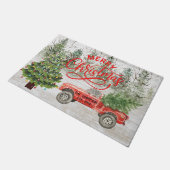 Retro red tuck rustige winter familienaam Xmas boo Deurmat (Schuin)
