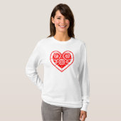 Retro Red Valentijn Heart T-shirt (Voorkant volledig)