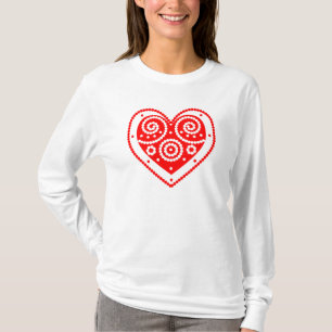 Retro Red Valentijn Heart T-shirt