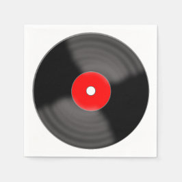 Retro Red Vinyl Record Party servetten
