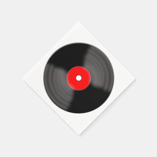 Retro Red Vinyl Record Party servetten (Hoek)
