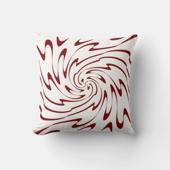 Retro Red Waves - Abstracte kunst Kussen (Voorkant)