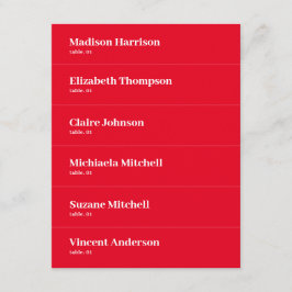 Retro Red Wedding Place Card DIY Kaart