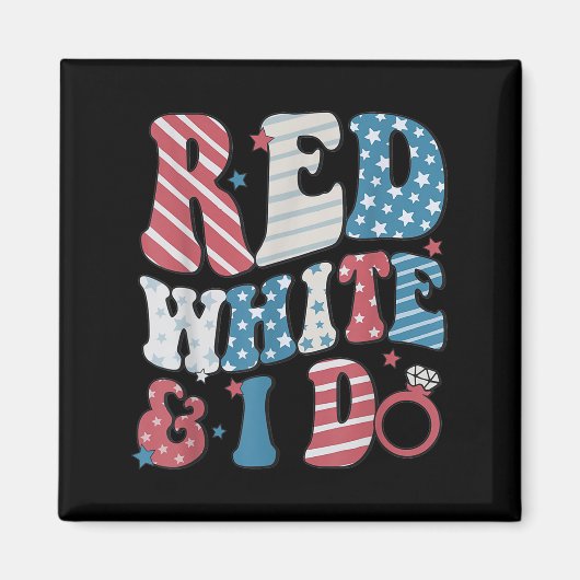 Retro Red White And I Do 4th Of July Bachelorette  Magneet (Voorkant)