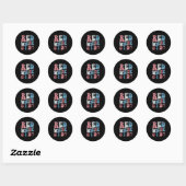 Retro Red White And I Do 4th Of July Bachelorette  Ronde Sticker (Vel)