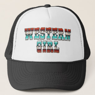 Retro Red White Blue Western meisje Trucker Pet
