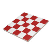 Retro Red & White Checkers keramische tegels 4,25- Tegeltje (Zijkant)