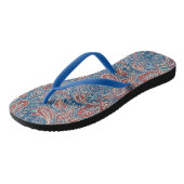 Retro Red, White en Blue Paisley Pattern Teenslippers (Schuin)