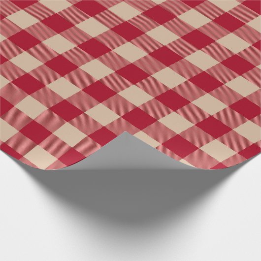  Retro Red White-kerstpanning Cadeaupapier (Hoek)