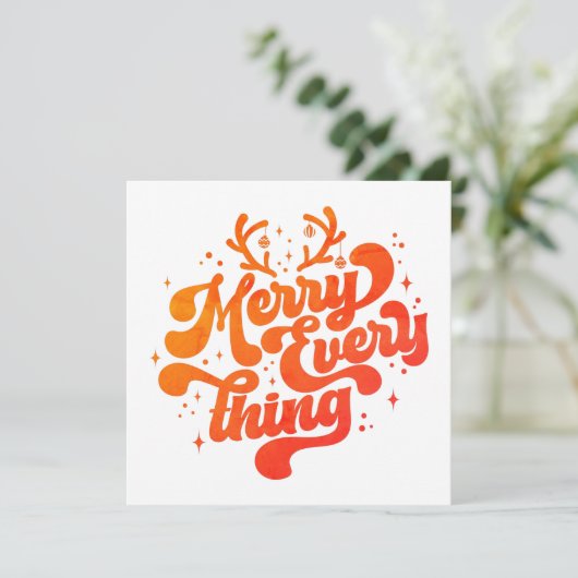 Retro Red White Merry alles Merry kerst (Staand voorkant)