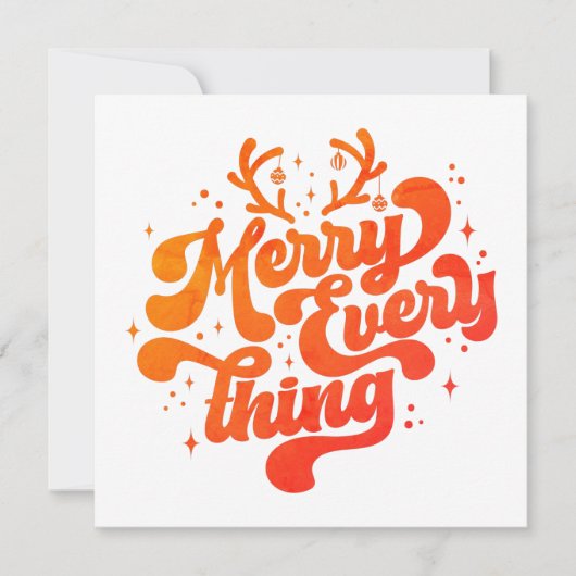 Retro Red White Merry alles Merry kerst (Voorkant)