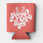 Retro Red White Merry alles Merry kerst Blikjeskoeler (Voorkant)