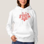 Retro Red White Merry alles Merry kerst Hoodie (Voorkant)