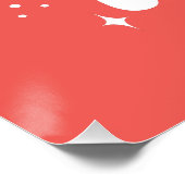 Retro Red White Merry alles Merry kerst Perfect Poster (Hoek)