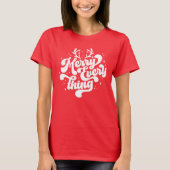 Retro Red White Merry alles Merry kerst T-shirt (Voorkant)