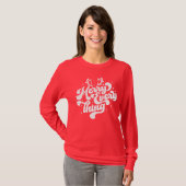 Retro Red White Merry alles Merry kerst T-shirt (Voorkant volledig)