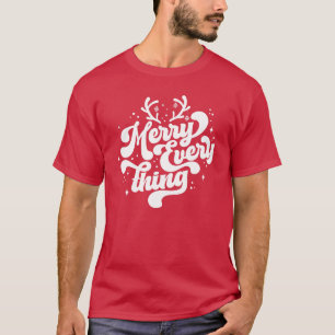 Retro Red White Merry alles Merry kerst T-shirt