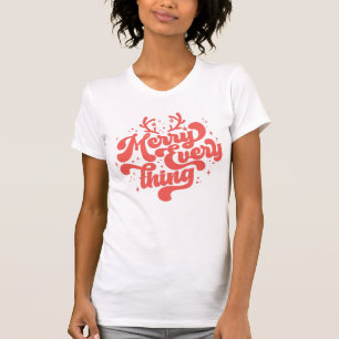 Retro Red White Merry alles Merry kerst T-shirt