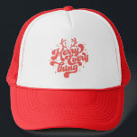 Retro Red White Merry alles Merry kerst Trucker Pet<br><div class="desc">Retro Merry alles Merry Kerstmis! Dit ontwerp is perfect voor elk moment van het jaar! Of het nu een vakantie is of niet,  het is een uitstekende manier om van je kerst te shows. Geef jezelf,  vrienden en familie een vrolijk kerstfeest!</div>