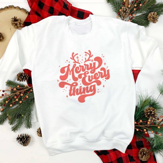 Retro Red White Merry alles Merry kerst Trui