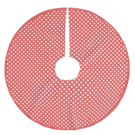 Retro Red White Polka Dot Pattern Kerstboom Rok (Voorkant)
