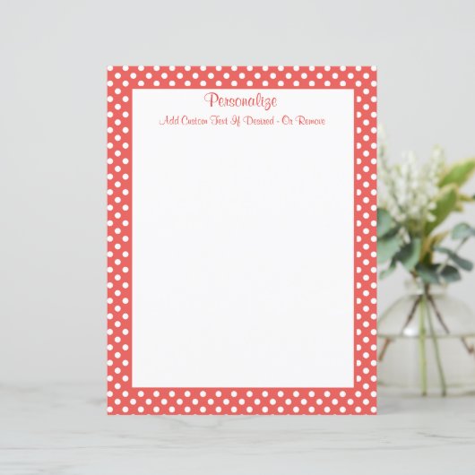 Retro Red & White Polka Dot Pattern Personaliseren (Staand voorkant)