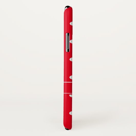 Retro Red White Polka Dots, gepersonaliseerd Case-Mate iPhone Case (Achterkant / rechts)