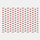 Retro Red White Robin Kerstfruit Waterverf Inpakpapier Vel (Voorkant 2)