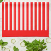 Retro Red White Snoep Stripe Pattern Kitchen Towel Theedoek (Gevouwen)