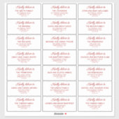 Retro Red & White Wedding Guest Address Labels (Vel)