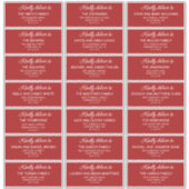 Retro Red & White Wedding Guest Address Labels (Voorkant)