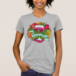 Retro Red Wine Day, florale, akkerige wijn T-shirt