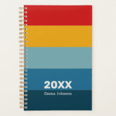 Retro Red Yellow Blue Stripe 2026 Name Planner (Voorkant)