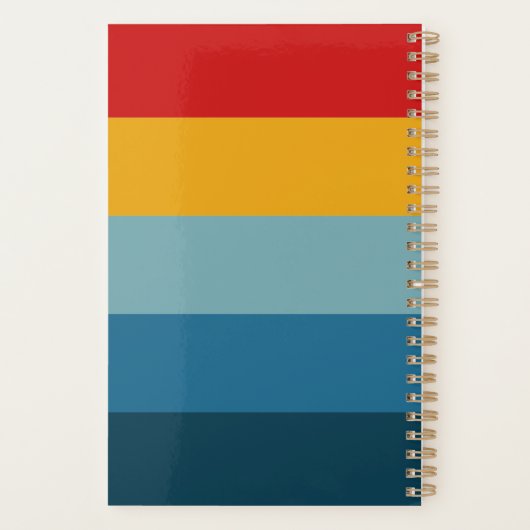 Retro Red Yellow Blue Stripe 2026 Name Planner (Achterkant)