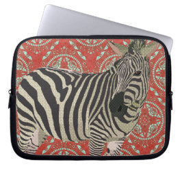 Retro Red Zebra Computer Sleeve
