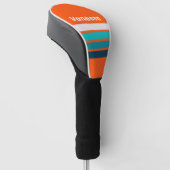 Retro Redder Over Dwars Strepen met Naam Golfheadcover (Schuin)
