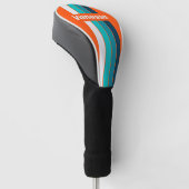 Retro Redder Speld Gestreept met Naam Golfheadcover (Schuin)