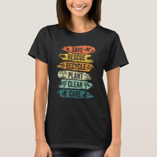 Retro  redding bijen Reddingsdieren Recyclen T-shirt