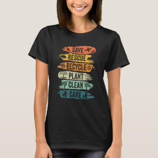 Retro redding bijen Reddingsdieren Recyclen T-shirt