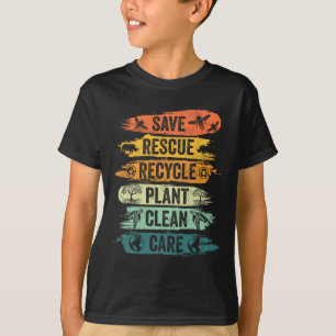 Retro redding bijen Reddingsdieren Recyclen T-shirt