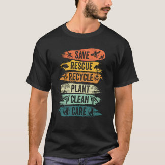 Retro redding bijen Reddingsdieren Recyclen T-shirt