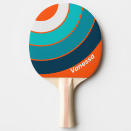 Retro Reddingsbrigade Cirkel Streep met Naam Tafeltennisbatje