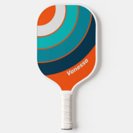 Retro Reddingsbrigadecirkelstreep met Naam Pickleball Paddle