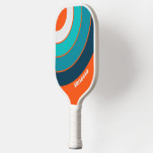 Retro Reddingsbrigadecirkelstreep met Naam Pickleball Paddle (Links)