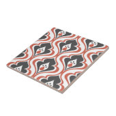 Retro Reds Oranje Black Pattern Decorative Tile Tegeltje (Zijkant)