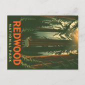 Retro Redwood Forest Deer Briefkaart (Voorkant)