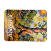 Retro Redwood National Park Vibrant Van Gogh Style Magneet (Horizontaal)