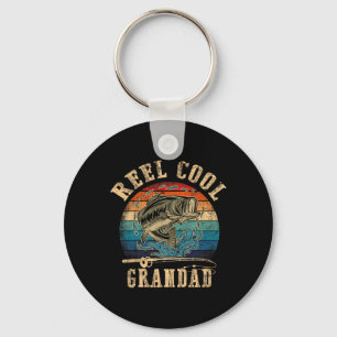 Retro Reel Cool Opa Vis Vissershemd Vader Sleutelhanger